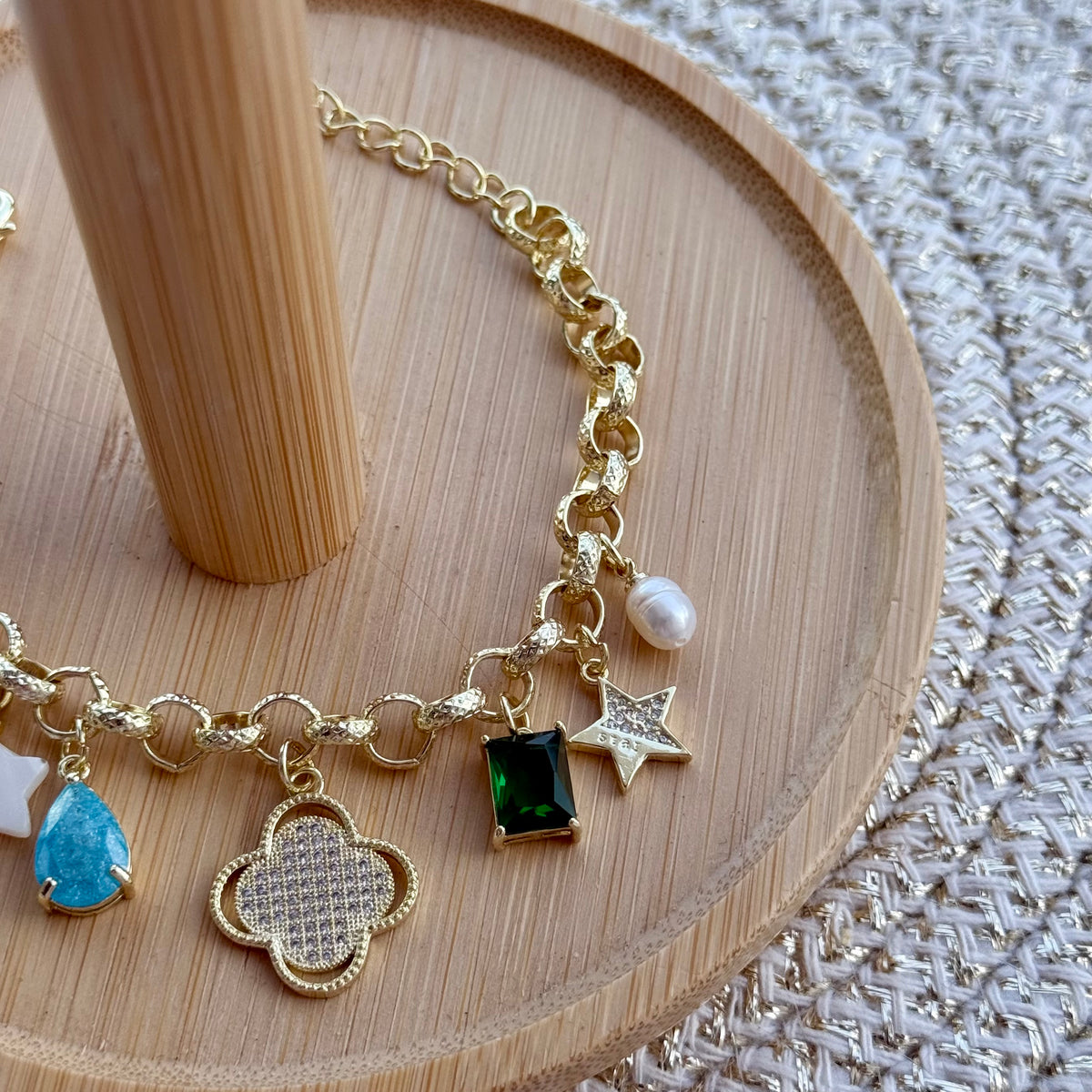 Rodyum kaplama Charm bileklik