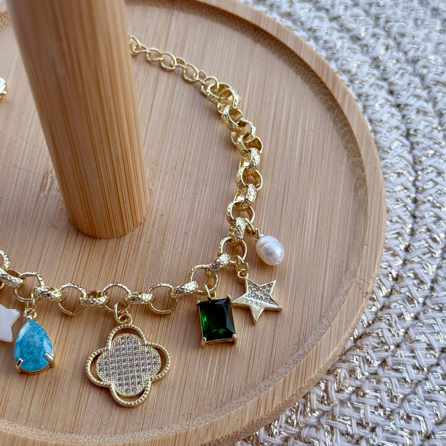 Rodyum kaplama Charm bileklik