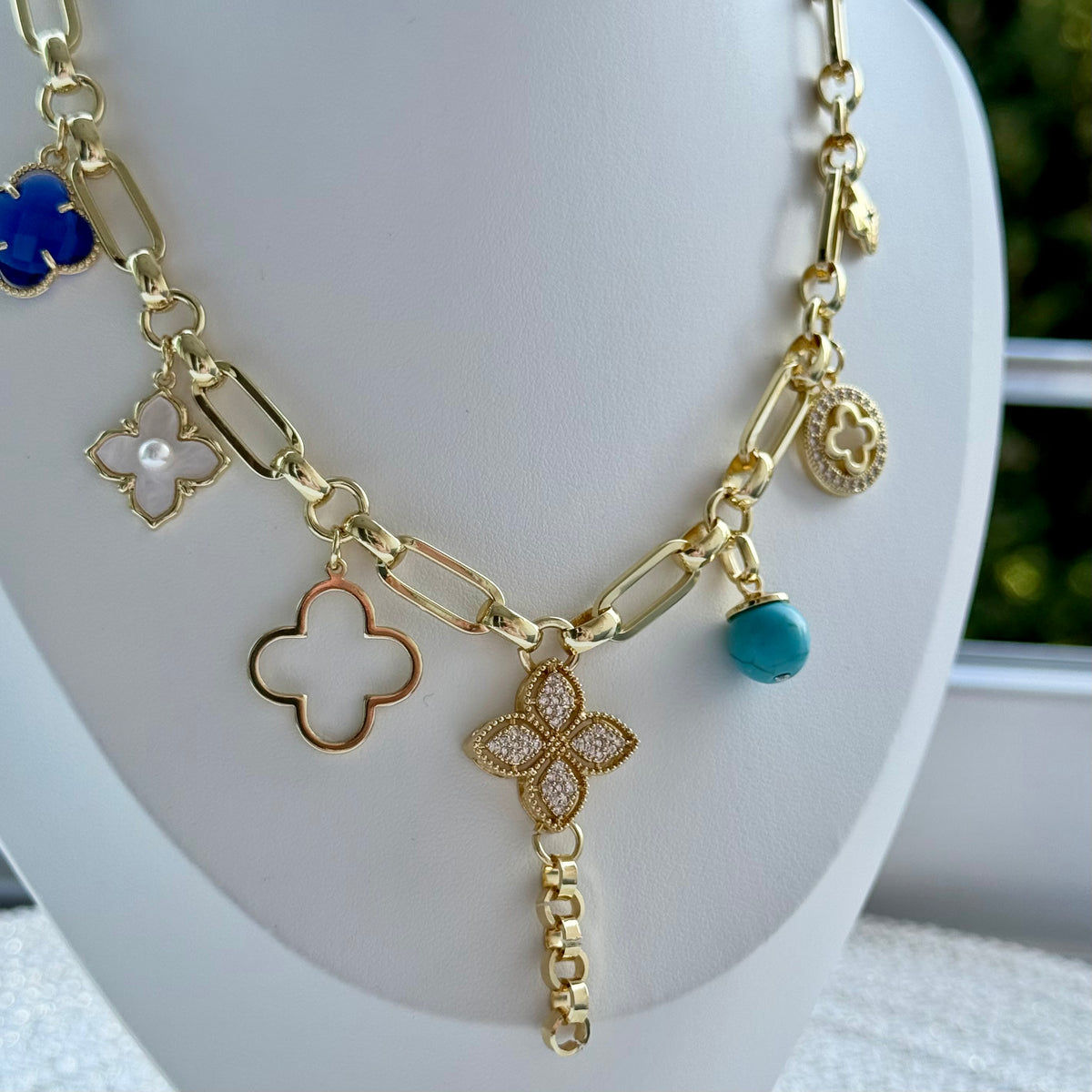 Rodyum kaplama Charm kolye