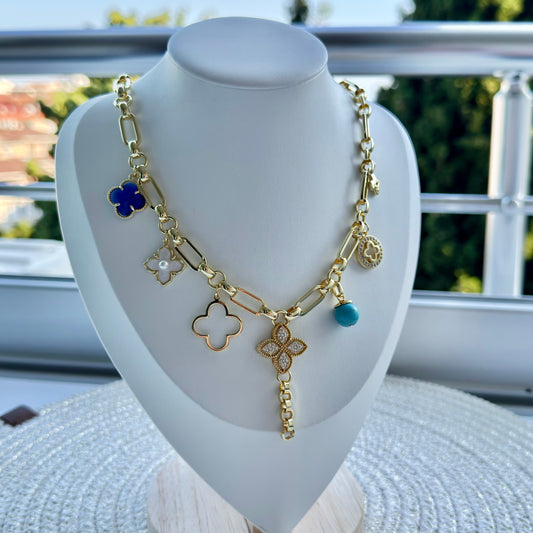 Rodyum kaplama Charm kolye