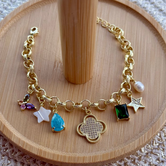 Rodyum kaplama Charm bileklik