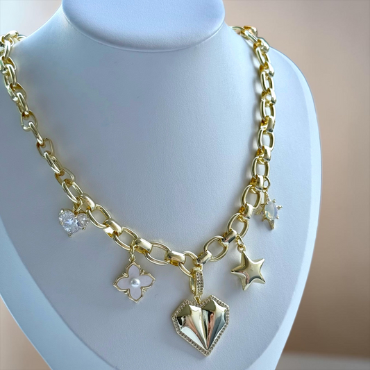 Rodyum kaplama Charm kolye