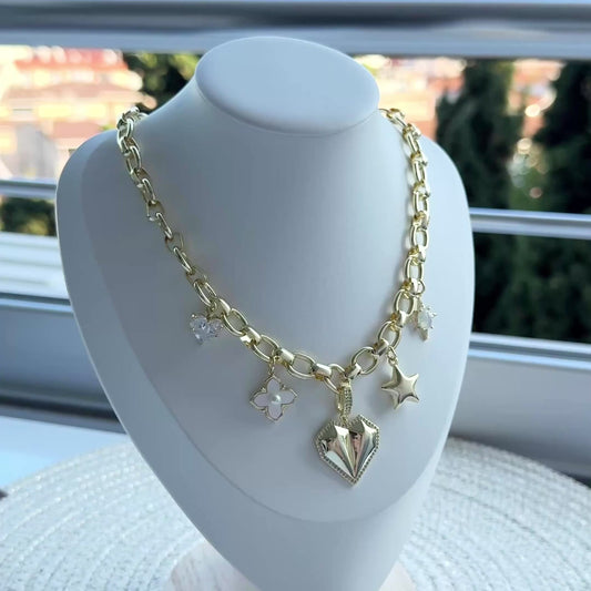Rodyum kaplama Charm kolye