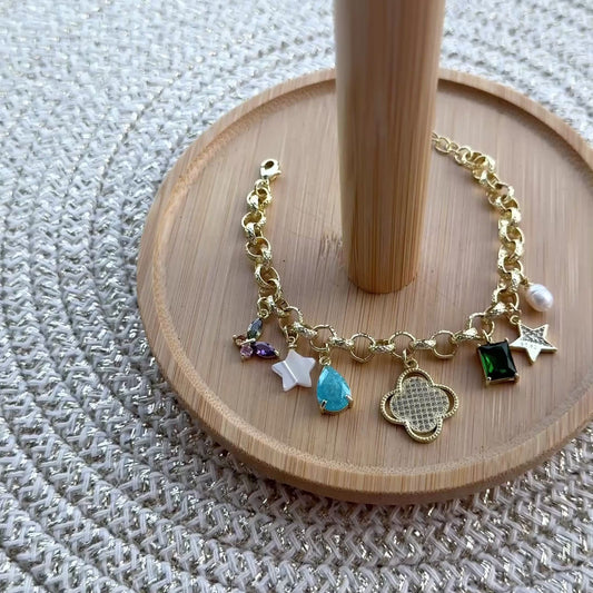 Rodyum kaplama Charm bileklik